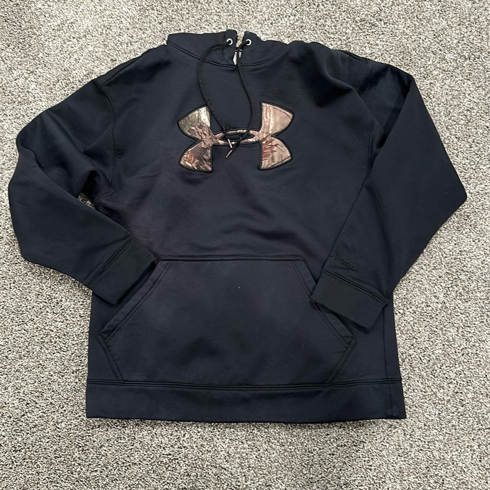Under Armour Men’s Black With Camouflage Sweat Shirt Size Medium